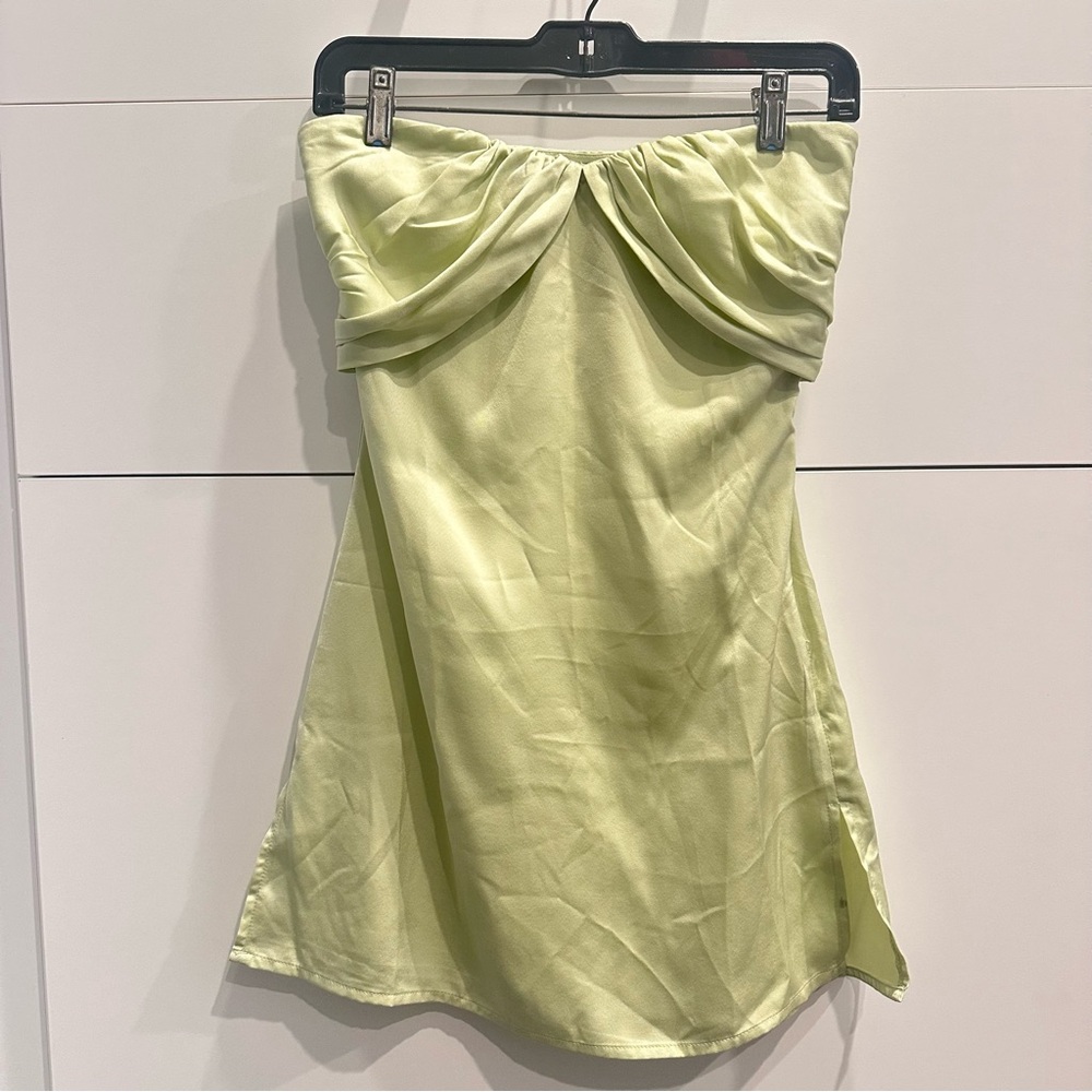 BRAND NEW Princess Polly Irena Strapless Mini Dress Sage Green